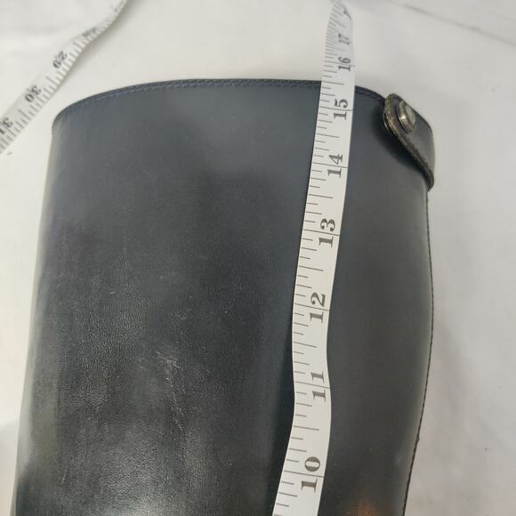 Frye Melissa Black Smooth Leather Knee High Button Back Zip Riding Boots 8 - Picture 11 of 15